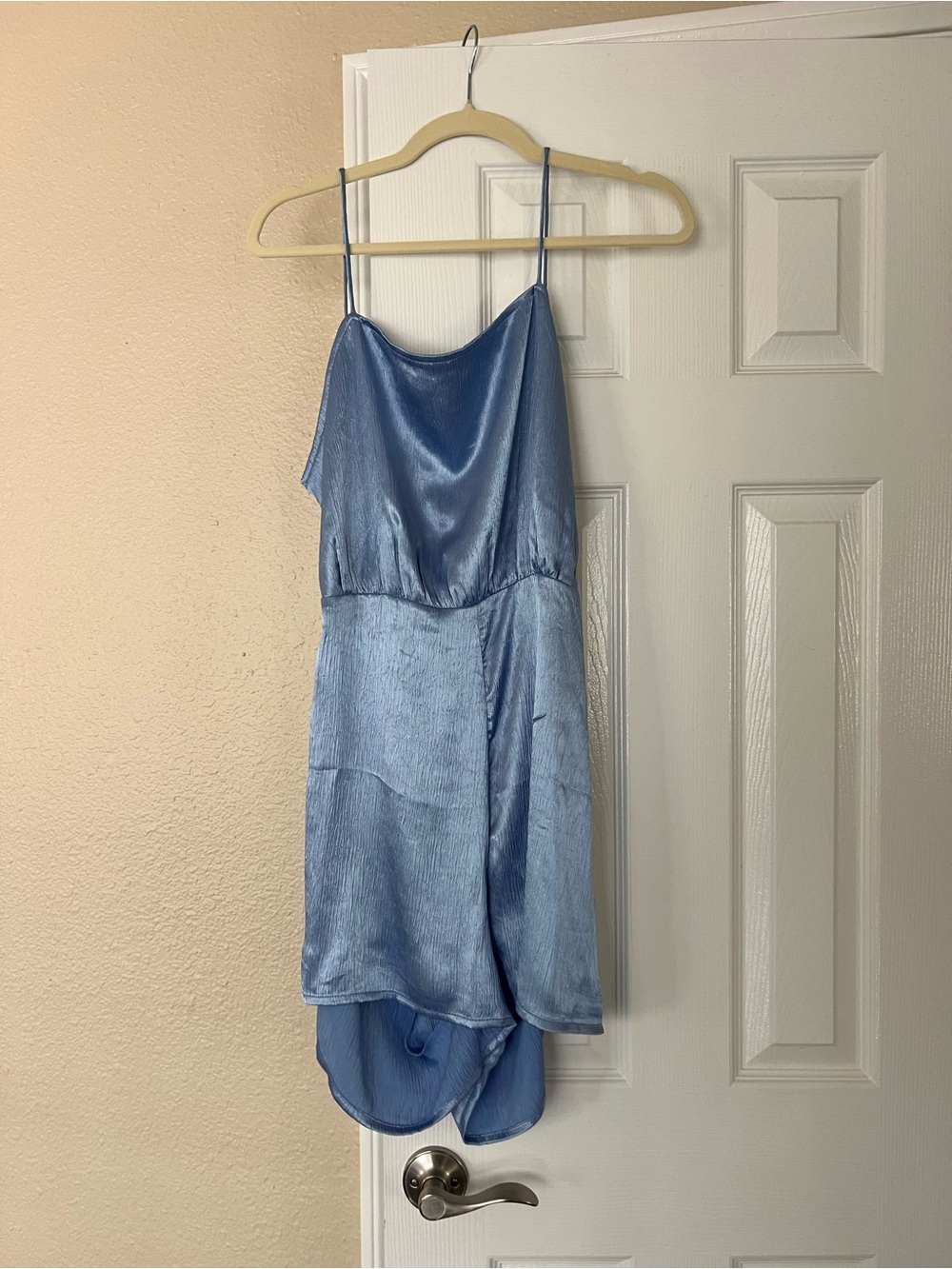 Light Blue Satin Romper